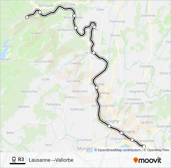 R3 Train Line Map