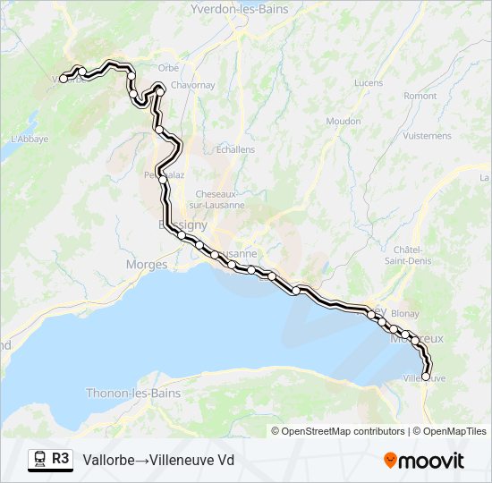 R3 Train Line Map