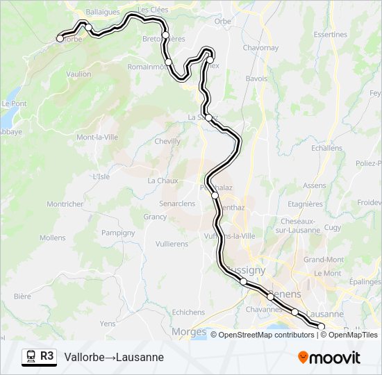 R3 Train Line Map