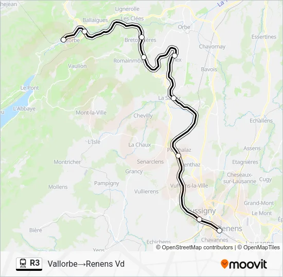 R3 Train Line Map