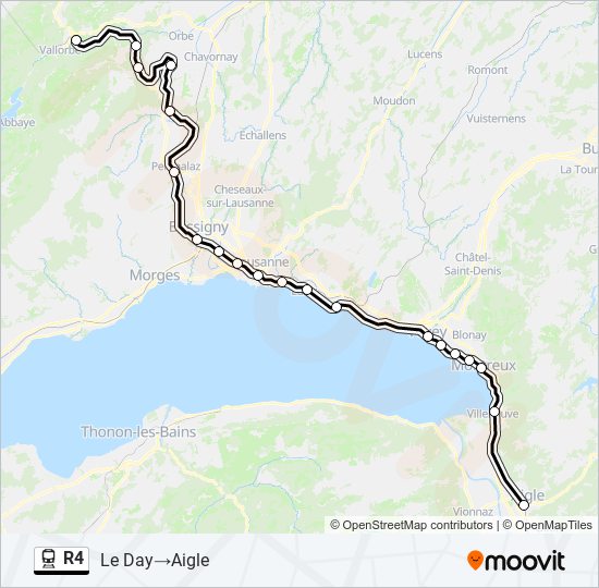 R4 train Line Map