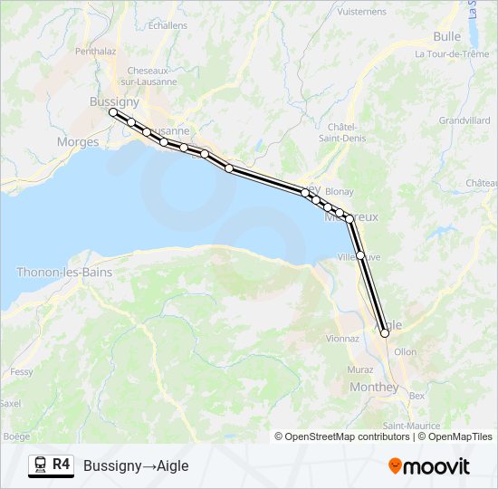 R4 train Line Map