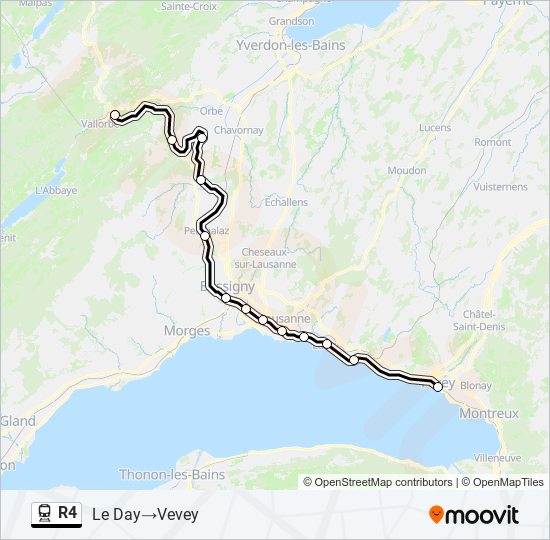 R4 train Line Map