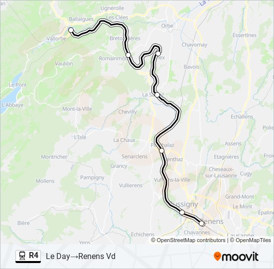 R4 train Line Map