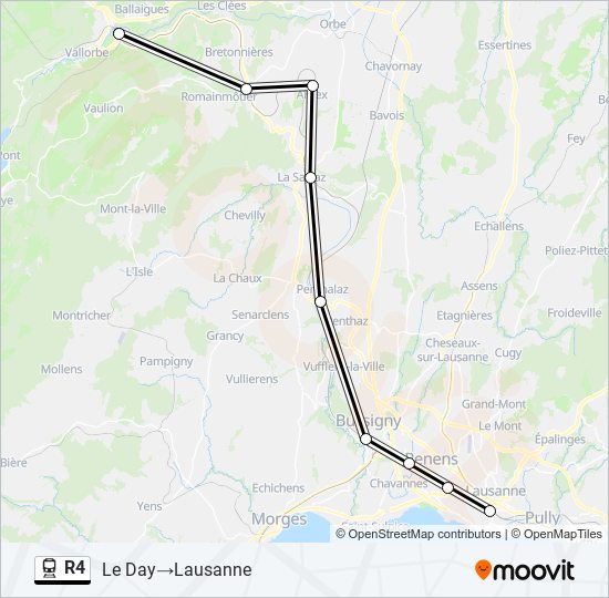 R4 train Line Map