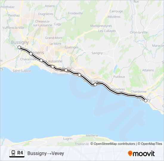 R4 train Line Map