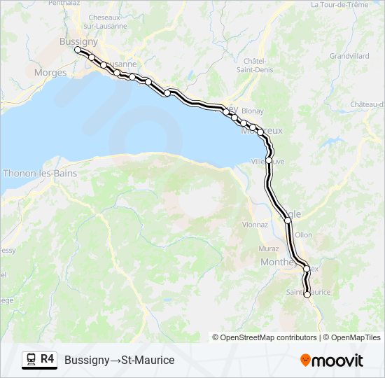 R4 train Line Map