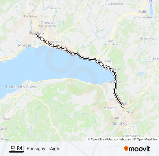 R4 train Line Map