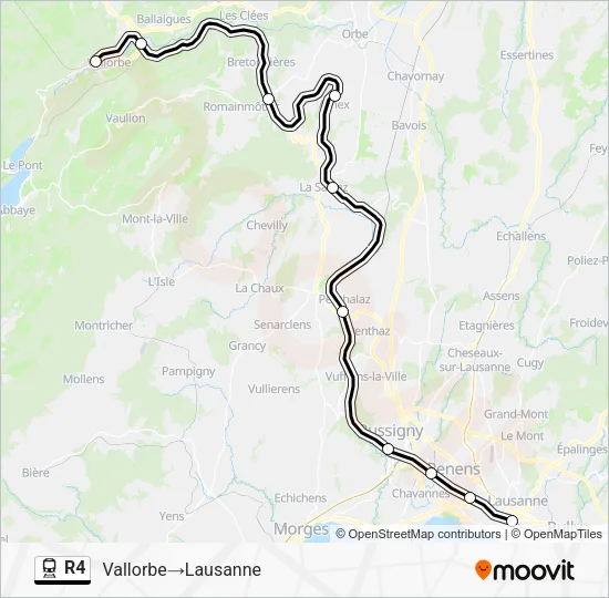 R4 Train Line Map