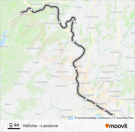 R4 Train Line Map