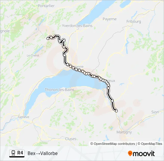 R4 Train Line Map