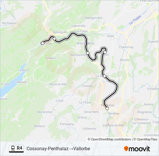 R4 train Line Map