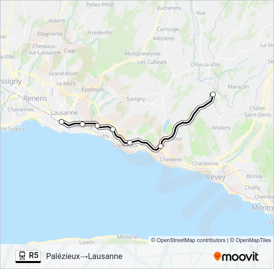 R5 Train Line Map