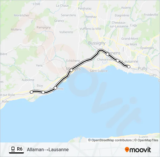 R6 Train Line Map