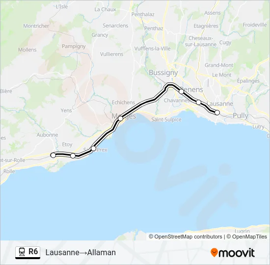 R6 Train Line Map