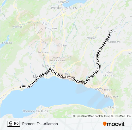 R6 Train Line Map