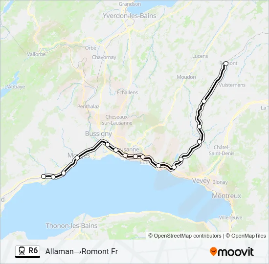 R6 Train Line Map