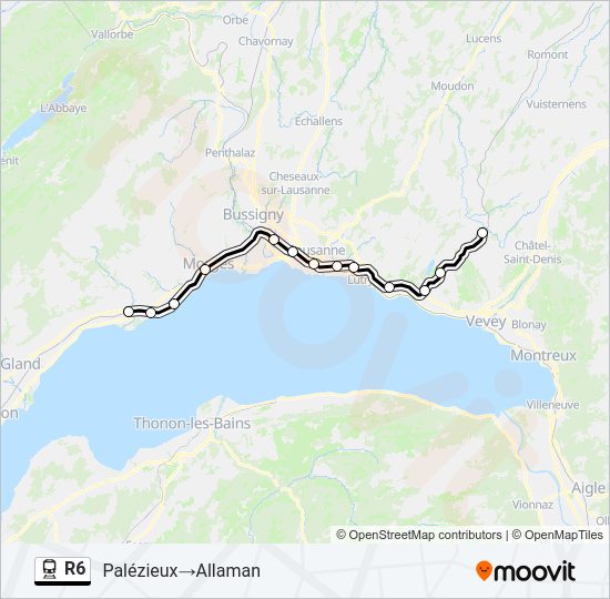 R6 Train Line Map