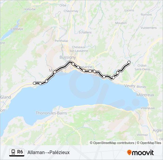 R6 Train Line Map