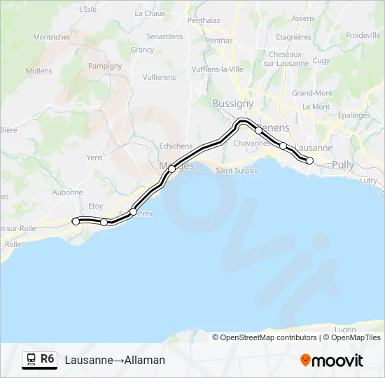 R6 Train Line Map