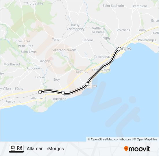 R6 Train Line Map