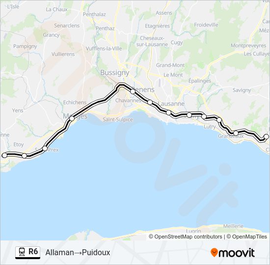 R6 Train Line Map