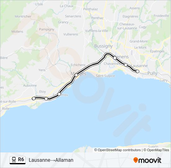 R6 Train Line Map