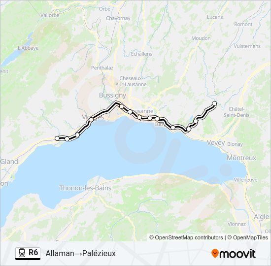 R6 Train Line Map