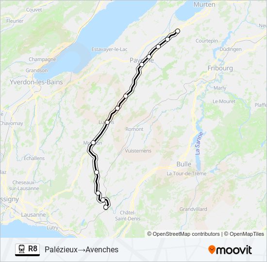 R8 train Line Map