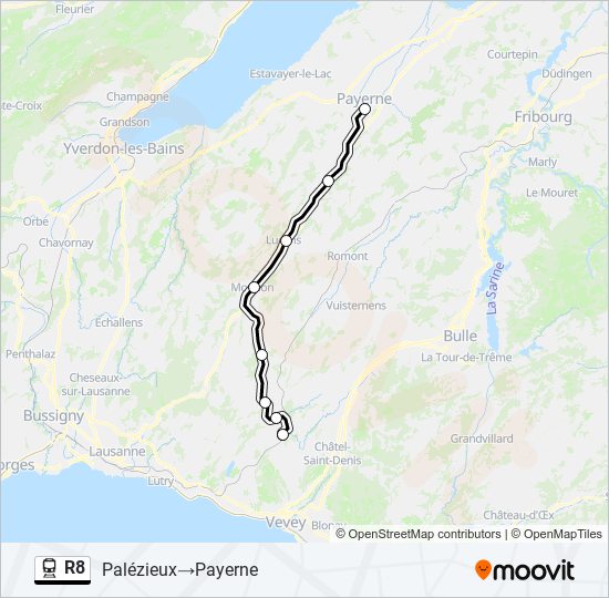 R8 train Line Map