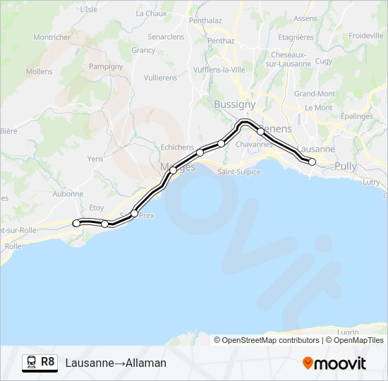 R8 Train Line Map