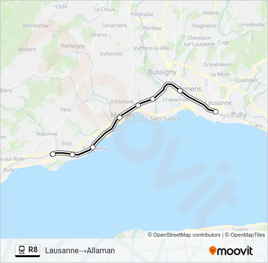 R8 Train Line Map