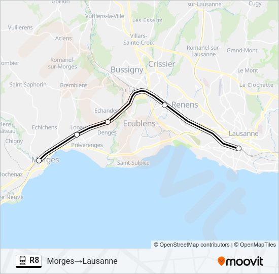 R8 Train Line Map