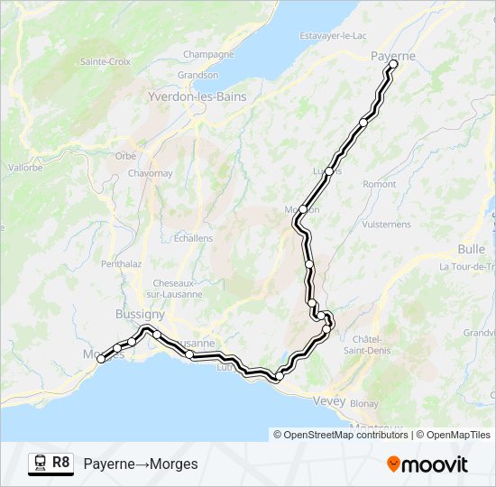 R8 Train Line Map