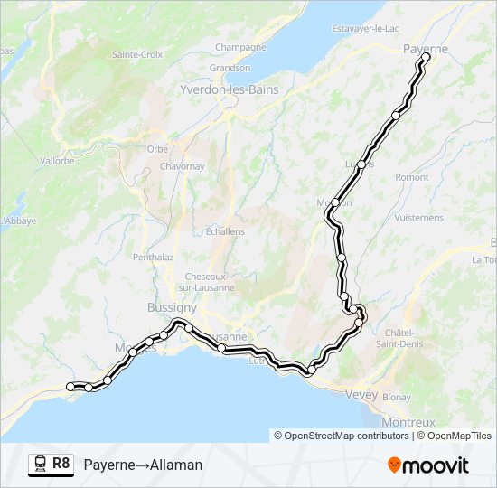 R8 Train Line Map