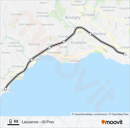 R8 Train Line Map