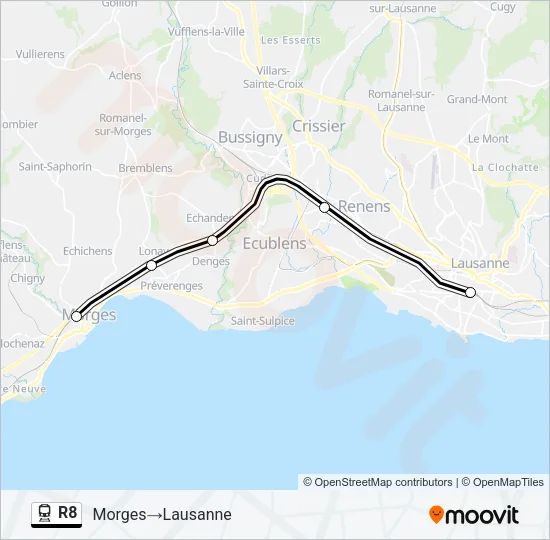 R8 Train Line Map