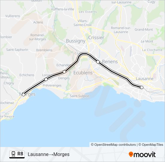 R8 Train Line Map