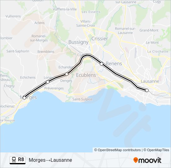 R8 Train Line Map