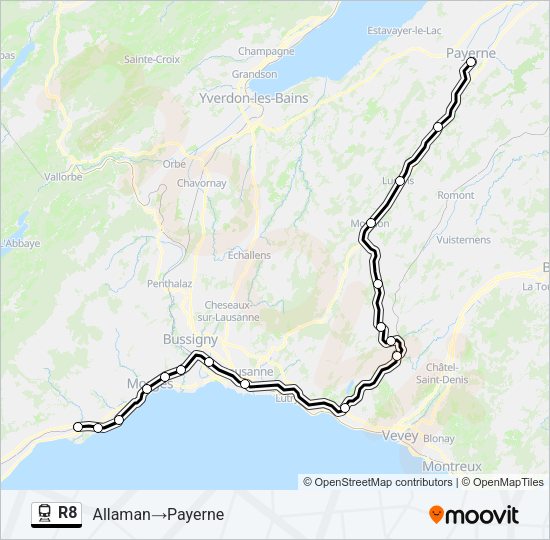 R8 Train Line Map
