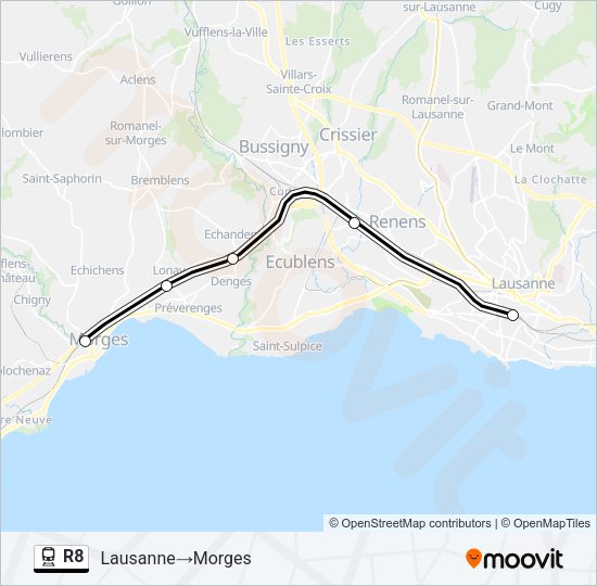 R8 Train Line Map