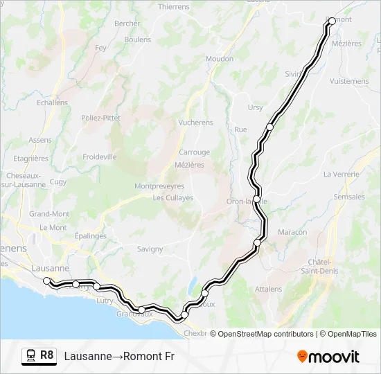 R8 Train Line Map