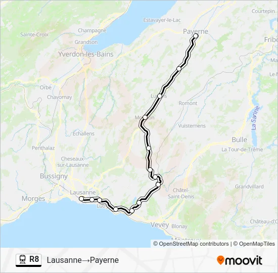 R8 Train Line Map