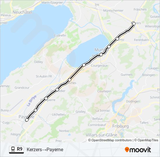 R9 train Line Map