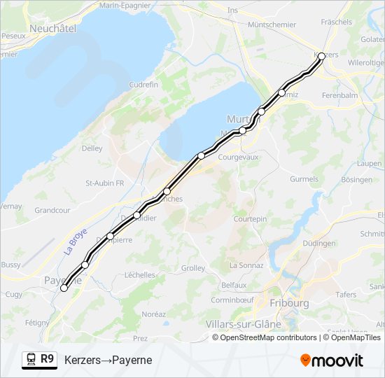 R9 train Line Map