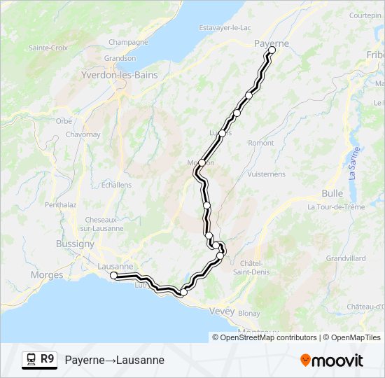 R9 Train Line Map