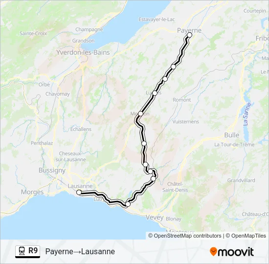 R9 Train Line Map
