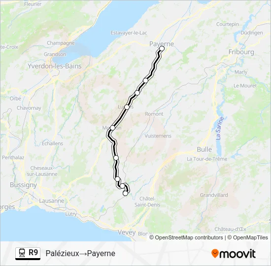 R9 Train Line Map