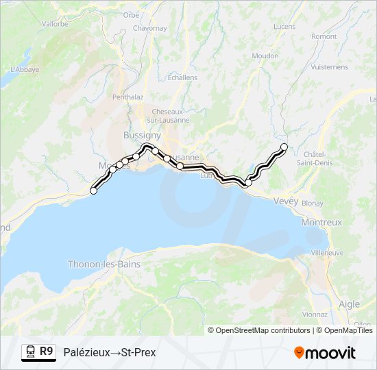 R9 Train Line Map