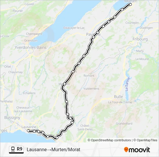 R9 Train Line Map